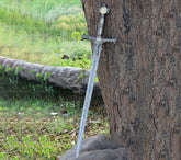 Handmade KING SOLOMON Damascus Steel Sword with Star of David Pommel
