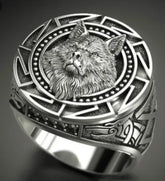 Nordic Wolf Sterling Silver Necklace