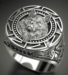 Nordic Wolf Sterling Silver Necklace