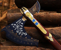 VW-28 God Of War Axe, Leviathan Axe, Handmade Axe, Handmade Kratos Axe, - Valknut Warriors
