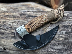 VW-65 Handmade Odin Viking Pizza Axe, Pizza Cutter, Gift for her, Christmas Gift, Xmas Gift - Valknut Warriors