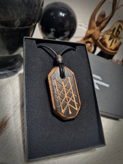 Web of Wyrd Birch Wood Carved pendant