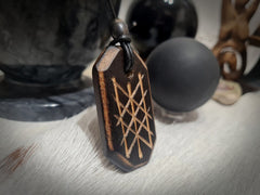 Web of Wyrd Birch Wood Carved pendant