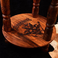 Nordic Viking Wooden Round Coffee Table