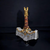 Mjolnir Solid metal hand engravd Thor Hammer