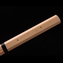 Handgefertigtes achteckiges Shirasaya Katana – Japanisches Samuraischwert aus hellem Naturholz