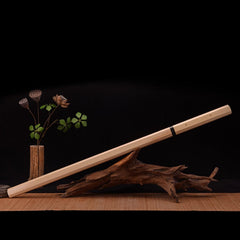 Handgefertigtes achteckiges Shirasaya Katana – Japanisches Samuraischwert aus hellem Naturholz