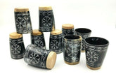 Handcrafted Viking Horn Shot Glass Set: Medieval Drinkware Gift