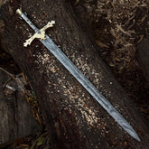 Excalibur of King Arthur – Handmade Crown Head Merlin Sword with Premium Leather Sheath