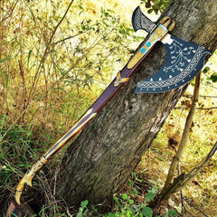 Handcrafted God of War Leviathan Axe | Fully Upgraded Real Steel Viking Collectible Axe & Display Replica