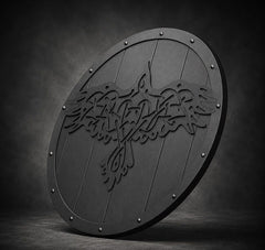Handmade Viking Raven Wooden Shield - Norse Odin Warrior Round Shield