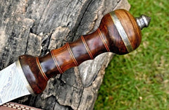 Handgeschmiedetes Damaststahl Römerschwert Gladius – Mittelalterliches Sammlerstück mit Holzgriff und Lederscheide
