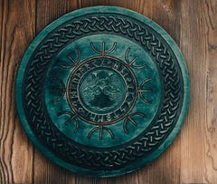 Yggdrasil Tree of Life Hand-Carved Wall Shield – 24" Norse Wall Art