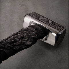 Hand forged Valknut viking hammer