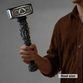 Hand forged Valknut viking hammer