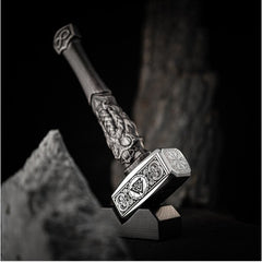 Hand forged Valknut viking hammer