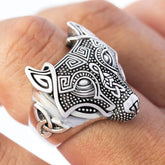 Viking Celtic Fenrir Wolf Sterling Silver ring