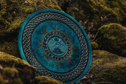 Hand crafted Odin's Raven Huginn and Muninn symbol shields