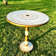 VW-75 Viking round table, Handmade Viking round table, Coffee table, Christmas Gift - Valknut Warriors