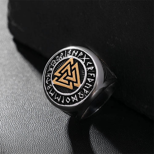 VW-92 Nordic Valknut Rune ring, Viking ring, Gentlemen Gift, Christmas Gift - Valknut Warriors