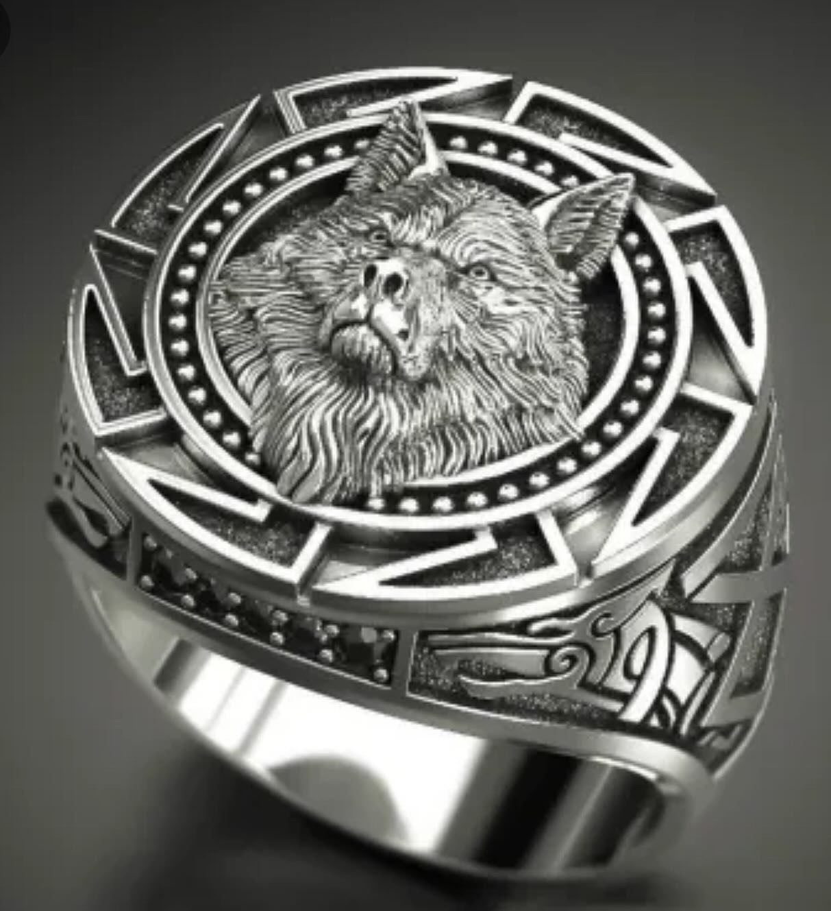 Nordic Wolf Sterling Silver Necklace