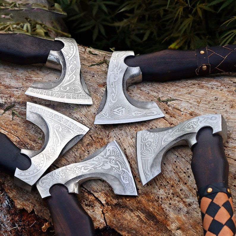 Hand Forged High Carbon Steel Mini Viking Axe – Skeggox Battle Axe |