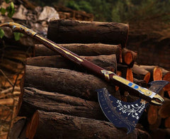 VW-34 God of war axe, Leviathan axe, Handmade axe, Gift for men ,Halloween gift, Christmas gift - Valknut Warriors