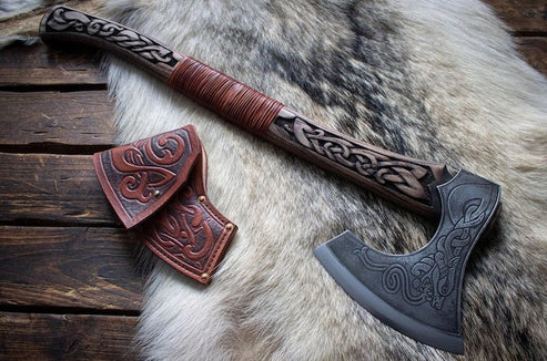 VW-56 Premium style Viking Axe, Handmade Viking Axe, Groomsmen Gift, Gentlemen Gift, Christmas Gift - Valknut Warriors