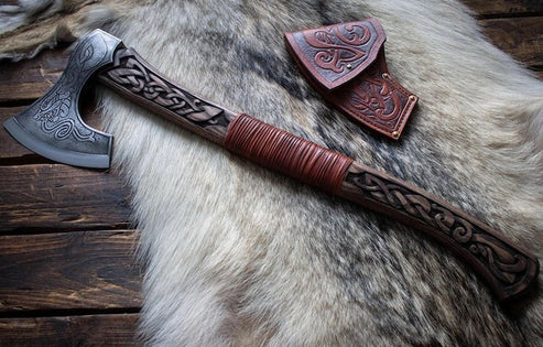 VW-56 Premium style Viking Axe, Handmade Viking Axe, Groomsmen Gift, Gentlemen Gift, Christmas Gift - Valknut Warriors