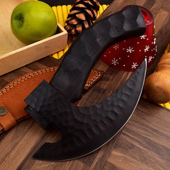 VW-55 Hand forged black Cobra pizza viking Axe, Groomsmen Gift, Christmas gift - Valknut Warriors