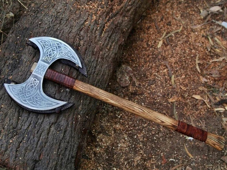 VW-21 Viking warrior axe - "Tranchoir des Tempêtes" (Storm cleaver), Gift for him, Christmas Gift - Valknut Warriors