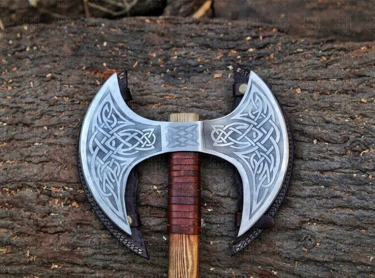 VW-21 Viking warrior axe - "Tranchoir des Tempêtes" (Storm cleaver), Gift for him, Christmas Gift - Valknut Warriors