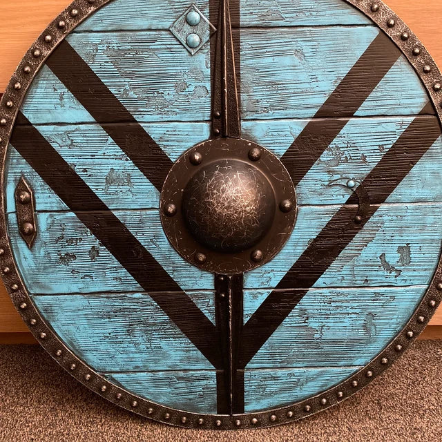 VW-07 Lagertha Shieldmaiden Plank Blue Viking Shield, Gift for her, Christmas Gift - Valknut Warriors