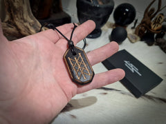 Web of Wyrd Birch Wood Carved  pendant