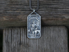 Norse Silver Odin pagan Necklace