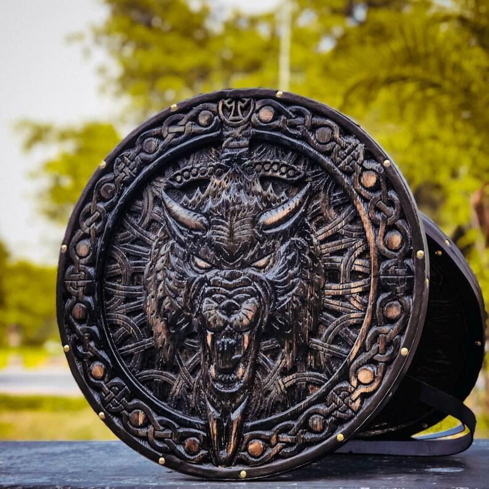 Custom Viking Shield, Viking Wolf Shield, Viking Round Shield, Cosplay Shield