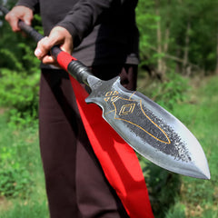 Handgeschmiedete Draupnir-Speer-Replik – God of War Ragnarök inspiriertes 3-teiliges Metallspeer