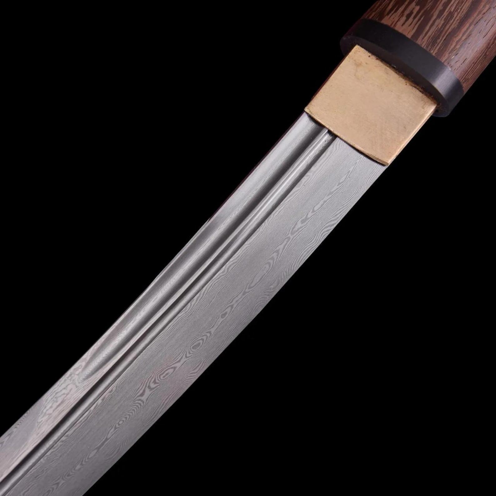 Hand-Forged Folded Steel Shirasaya Tanto - Premium Hardwood Japanese Short Sword