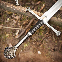 Fantasy Medieval Steel Sword with Wooden Wall Mount