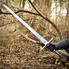 Fantasy Medieval Steel Sword with Wooden Wall Mount