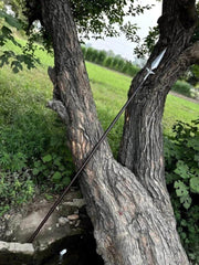 Handgeschmiedeter Wikingerspeer aus Damaststahl mit Flügeln | Historische nordische Replik