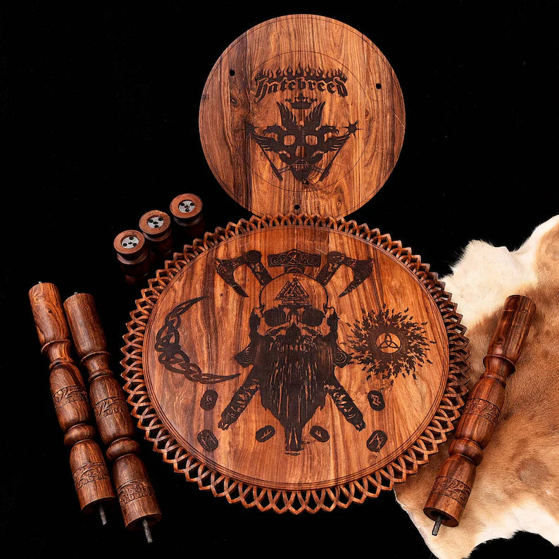 Nordic Viking Wooden Round Coffee Table