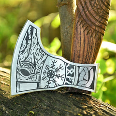 VW-2 Custom Hand Forged Carbon Steel VIKING AXE, Gentlemen Gift, Christmas Gift - Valknut Warriors