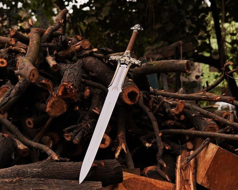 Conan the Barbarian: The Father’s Sword Replica – 38" High Carbon Steel Blade with Dragon Guard & Moose Pommel