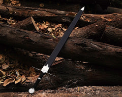 Geralt of Rivia Feline Steel Sword – Handmade Witcher 3 Replica with Leather Scabbard