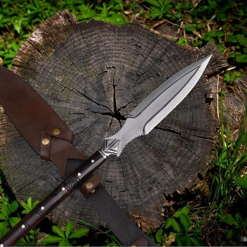 Wikingerkrieger-Speerreplik Kohlenstoffstahl mit Palisandergriff