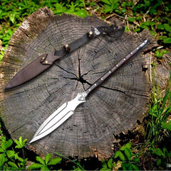 Wikingerkrieger-Speerreplik Kohlenstoffstahl mit Palisandergriff