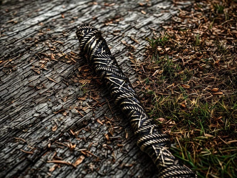 Handgefertigtes Dunkelmond-Fantasy-Schwert mit Wandhalterung