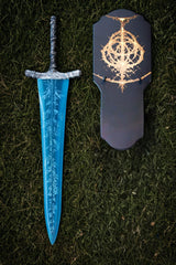 Handgefertigtes Dunkelmond-Fantasy-Schwert mit Wandhalterung