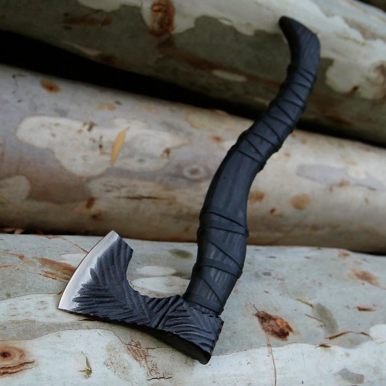 Custom Handmade Carbon Steel Viking Axe – Personalized Gift for Groomsmen, Wedding & Christmas